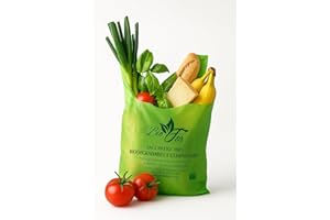 CARTOSPEDÌA 100 Shopper Biodegradabili e Compostabili 100% - Buste Bio -MISURA: 24x40 cm, Soffietti 6+6 - Sacchetti Eco per Trasporto Merci e Alimenti - Resistenti e Ideali per Negozi, Verde