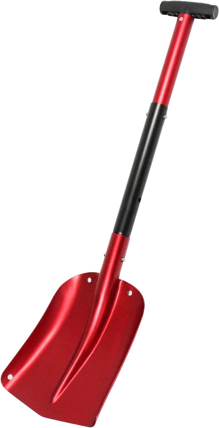 ValueHall Pala de Nieve Desmontable Plegable Pala Quitanieves de Aleación de Aluminio Pala de Avalancha Bolsa de Transporte Pala de Nieve Portátil para Jardín Coche V7C08