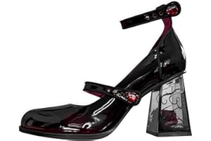 ULALAZA Platforma Mary-Jane damskie buty na platformie, słodkie palce, botki, gotyckie, platforma, masywne buty na platformie, buty na platformie, buty ze skóry lakierowanej