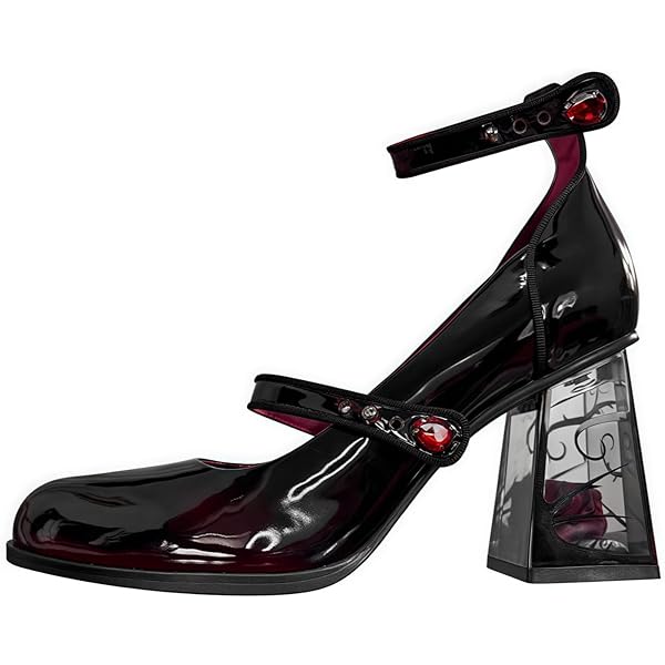 Mary Jane jurk voor dames, pumps, Lolita schoenen, schattig platform, gothic, dubbele enkelriem, ronde teen, blokhak, uniforme pumps, schoenen, perfect voor school, party, zaken, werk, S3 Bd