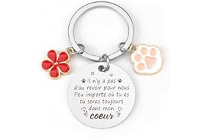 ZKIUOA Cadeau Souvenir Chien Chat Décédé Porte Cle Souvenir Cadeau Objets Commémoratifs Pour Chiens Cadeau Commémoratif Chien Chat Cadeau De Perte De Sympathie Pour Chien Chat Empreinte Mémorial Chien Chat