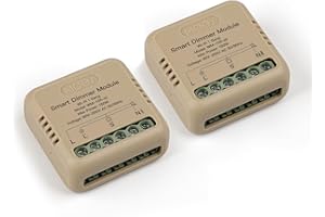MOES Módulo de regulador de intensidad de 2,4 GHz, interruptor de atenuación inteligente LED empotrado, compatible con Smart Life Tuya, mando a distancia Alexa y Google Home, 1 marcha, 2 unidades