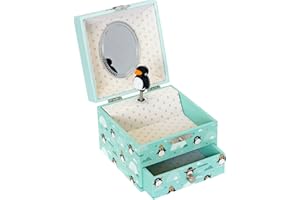 Trousselier Pinguini S20801 Carillon Cubo per Gioielli, 10.5 x 10.5 x 8.5 cm, Multicolore