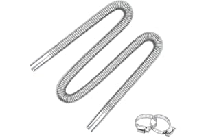 Auptiz Auto Tubo di scarico 115cm Tubo del riscaldatore di parcheggio Acciaio Inox Parcheggio Riscaldatore Camion Aria Diesel Riscaldatore Serbatoio Tubo di scarico（2 Morsetti ）