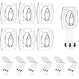 CLAPONE Adhesive Strips, Clear Mini Light Clips, Strips Hooks, Small Self-Adhesive Hooks, Indoor Christmas/Festival Decoration,Hooks (Clear, 20 Mini Light Clips)