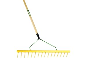 PDL – Pegdev - Carters, Professional 16-Tooth Landscaping Polypropylene Rake with Hardwood Handle – Heavy Duty Design for Daily Use in Tough Environments