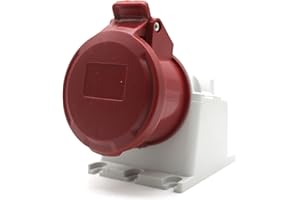 DOJA BARCELONA DOJA Industrial | BASE MURAL 380 - IP44 | 32A 3P+N+T 5 Polos Enchufe Industrial Trifasico | 5 Pines Base Empotrable Clavija Schuko | Base Cetac Hembra Enchufe | Enchufe Caravana, Conector Camping