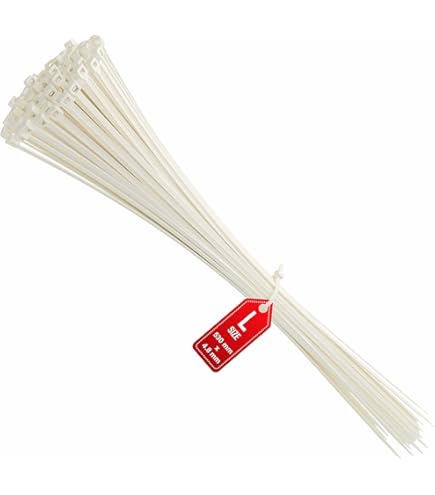 Set 100 Fascette Nylon Bianche 8.8x500mm per Casa e Giardino