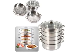 BAZARGAME Cuiseur vapeur en acier inoxydable 5 couches 28 cm