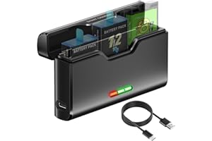 Palogreen Chargeur de Batterie pour Go-Pro Hero 12/11/10/9/8/7/6/5 - Chargeur de Batterie avec Accessoires pour Batterie, 2 Mémoires pour Cartes TF, Charge Rapide, Adapté aux Basses Température