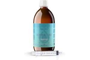 DIOXNATUR® Dióxido de Cloro 3000 ppm 1 litro CDS 0.3% Botella de Vidrio Ámbar con Gotero y Jeringuilla