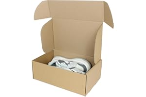 SelfHold Cardboard Shoe Boxes - Ideal For High Heels, Kids, Adults, Boots (Pack of 10, 350 x 230 x 130mm) (Shoes & Heels)
