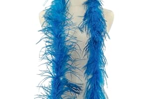 URFEDA Federboa einfarbig Federdichten,200CM Flauschige Straußen-Federboa zum Basteln, Federboa Boa Kostümzubehör, Feder Schal, Karneval Boa, Federstola Federschal Damen Mädchen Karnevals Kostüm Accessoire