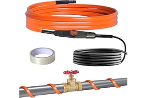 heninhill Frostschutz Heizkabel mit Thermostat 2M, Selbstregelndes Heizband Heizleitung Begleitheizung für Wasserleitung Pflanzen Dachrinnen