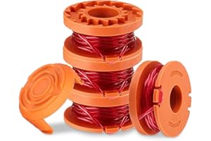 Viilich 4 Stück Rasentrimmer Faden Für Alle 20V Worx Rasentrimmer,mit 1 Stück Trimmerspulenkappe,Nylon Rasentrimmer-Ersatzfadenspule Ersatzfadenspule für Worx Rasentrimmer,Ø1.65mm/3.05m