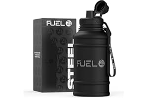 Fuel24 Stainless Steel Jug - 1.3 or 2.2 Litre Water Bottle - Extra Strong, BPA Free, Leak Proof - Large Gym Sports Bottle, 1.3L, 2.2L, Metal Bottle - Colour Options