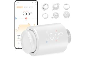 ‎EZAIOT EZAIoT Smart Blu Radiator Thermostat with App, Digital Heating Thermostat Programmable for Easy DIY Retrofitting, Heating Controller for Energy Saving & Individual Heating Control