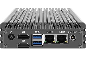 KINGNOVYPC Firewall Micro Appliance, 2 Port i226-V 2.5G LAN Fanless Mini PC Intel N100, 8GB DDR5 128GB NVMe, 1* CPU Fan, 2*HDMI@4K, 2*USB, 1 * 10 Pin GPIO, VPN Router PC, OPNsense, Ethernet AES-NI