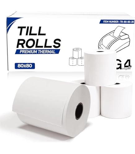 50 ROLLS 80x70mm PDQ THERMAL PAPER TILL ROLLS CASH REGISTER RECEIPT BPA FREE
