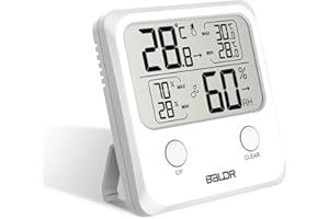 LEVIPE Digitales Mini Thermo-Hygrometer Thermometer Hygrometer innen, Kabelloses LCD Temperatur und Luftfeuchtigkeitmessgerät für Gewächshaus, Wohnzimmer, weiß