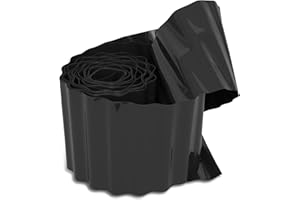 Windhager Rasenkante anthrazit, 9 m x 15 cm, Beeteinfassung aus Kunststoff, Beetabgrenzung, Raseneinfassung, Mähkante, individuell formbar, langlebig