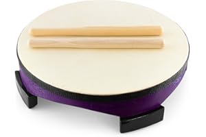 TIGER World Rhythm FD-10, 10” Wooden Floor Drum, Childrens Percussion Instrument with Rubberised Feet and 2 Beaters, Ideal for SEN and School Environments