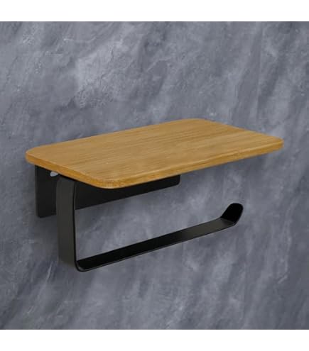 Toiletrol houder oud hout en metaal