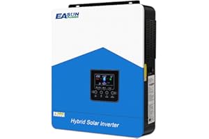 POWLAND 6200W Hybrid Wechselrichter 48Vdc zu AC 230V mit WiFi Modul 2 AC-Ausgang Breite PV 60-500VDC Off Grid Reine Sinus Welle Solar Wechselrichter 120A MPPT Für Bleisäure- und Lithium-Batterien