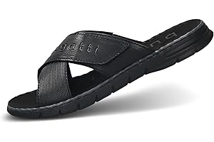 CHEJI bugatti Homme Mules d'été en Cuir et Textile, Noir, 46 EU