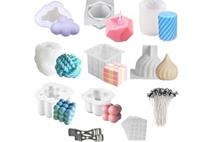 HUAMUDM Stampi Candela, tampi per Candele in Silicone,Forma di Candela Fai da Te,Stampo per Candele a Bolle 3D Stampi In Silicone, candele, profumate, sapone (8 pezzi)