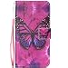 Produktbild LMAZWUFULM Hülle für HTC Desire 650 / 628 / 626G 5.0 Zoll PU Leder Magnetverschluss Brieftasche Lederhülle Malerei Blumen Schmetterlinge Muster im Bookstyle mit Stent-Funktion und Karten Slot Schutzhülle Ledertasche Flip Cover für HTC Desire 650 / 628 / 626G (5.0 Zoll)