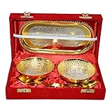 Marusthali Gold & Silver Plated Brass Bowl Set Of 5 Pcs With Box Packing