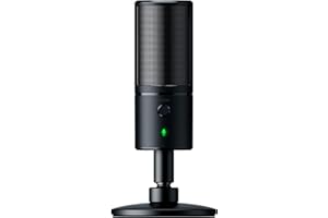 Razer Seiren X - Streaming USB Condenser Microphone (Compact with Damper, Supercardioid Recording Pattern, No Latency, Mute Button, Headphone Jack) Black