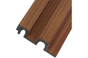 FLOORINTEX Panel de listones 3D acústico - (Panel 250x12x2,1 cm., Ipe Natural) Paneles de Poliestireno imitación Madera Revestimiento de Listones Friso de Listones