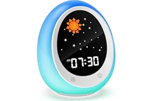 FiveHome Wecker Kinder, Schlaftrainer Kinder Kinderwecker Digital mit Nachtlicht, Soundmaschine, Timer und Snooze-Funktion, Digitaler Kinder Wecker für Mädchen und Jungen Mittel 11 Farben