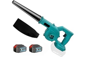 SQUAELTIRS Akku Laubbläser mit 2 Akkus, 18V Laubbläser kabellos mit 2X 5.5AH Akku und Ladegerät, 180CFM, 3.8m³/min, für Rasenpflege