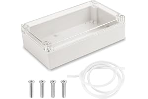 THIREI Caja de Conexiones Estanca de 200 x 120 x 75 mm, paquete de 1 Empalme Eléctrico, Plástico con Cubierta Transparente Universal para Proyectos