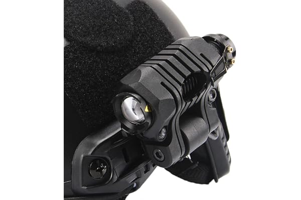 AQzxdc Ensemble de Lampe Poche Tactique, Visière de Casque Réglable, avec Casque Airsoft et Housse de Casque, pour Paintball BBS Gun Shooting Game Halloween Cosplay Party