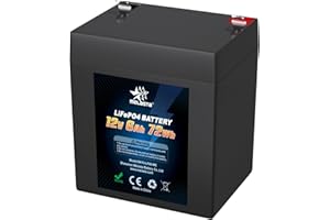 melasta 12V 6Ah LiFePO4 Batterie,BMS Schutz, wiederaufladbar 1500 Zyklen Deep Cycle Lithium Akku,Lithiumbatterie, Perfekter Ersatz für Blei-Säure Batterien für Wohnwagen, Camping, Solaranlage, Boote