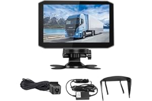 VSYSTO Car Reversing Camera Backup Camera, Plug-Play, 7 Inch LCD Rear View Monitor, Infrared Night Vision, Mirror, 12V-24V for Cars Vans Trucks