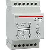 VEMER VN319000 TMC 30/24 &ndash; DIN Rail Electricity Transformer for Continuous Service, 230V/12-24V, Power 30VA, White