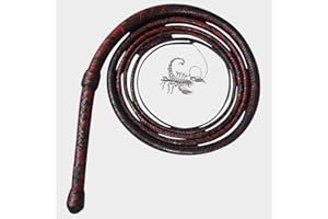 onlyhandmade Scorpions Bull Whip 3 Feet to 8 Feet Long Genuine Cow Hide Leather Whip 12 Strands Rope Core Leather Equestrian Braided Bullwhip, Best Professional Cowboy Whip for Cracking and Farming