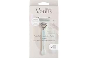 Gillette Venus golarka do skóry i włosów łonowych, dla kobiet, 2 ostrza, chroni wrażliwy obszar koszuli przed ogniem