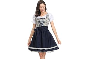 thematys Damski zestaw midi Dirndl z fartuchem i bluzką – idealny na Oktoberfest, karnawał i karnawał, Uwaga: wypada mniej (Style005, M)