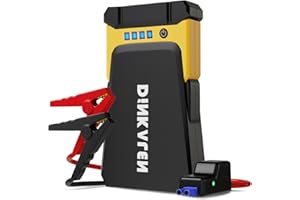 ‎DINKALEN DINKALEN Starthilfe Powerbank, 15800mAh 1200A Spitzstrom Tragbare Auto Starthilfe (Für 8,0L Benzinmotor oder 6,5L Dieselmotoren) 12V Autobatterie Anlasser Starthilfegerät mit LED Taschenlampe