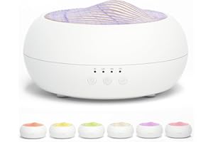 SALKING Aroma Diffuser, 250ml Ultraschall Öl Aromatherapie Diffusor für ätherische Öle, Raumbefeuchter Elektrisch Duftlampe, 7 Farbe Weiß Holzmaserung Diffusor für Zuhause Büro Oder Yoga