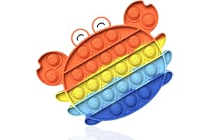 VURYAPI Push and Pop Bubble Sensory Fidget Toy, Jouets Sensoriels à Presser, Silicone Anti-Stress Jouets de Soulagement de L'anxiété Educatifs Autisme Besoins Spéciaux pour Enfants Adultes(Crabe