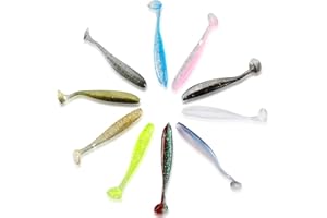 UINNOSSVC 110 Pezzi Plastica Esche da Pesca, Esche Artificiali Silicone Spinning, Esche Artificiali Spinning Silicone, Pesci di Gomma Pesca Spinning per Pesca al Luccio, Pesci Predatori