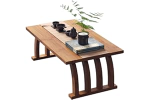 GMTSTORE Stile Giapponese Tavolo Basso Tavolino da caffè Soggiorno Zen Floating Sitting Table Tatami Window Table Cocktail Table (Color : Brown, S : 60x37x31cm)