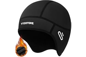 TTCOTOKE Fahrrad Mütze Winter Kind, 2024 Wintermütze Unterhelm Mütze Fahrradhelm, Bike Warm Cap Winddicht, Fahrradmütze unter Helm für Alle Outdoor Aktivitäten, Kinder Unisex - Schwarz